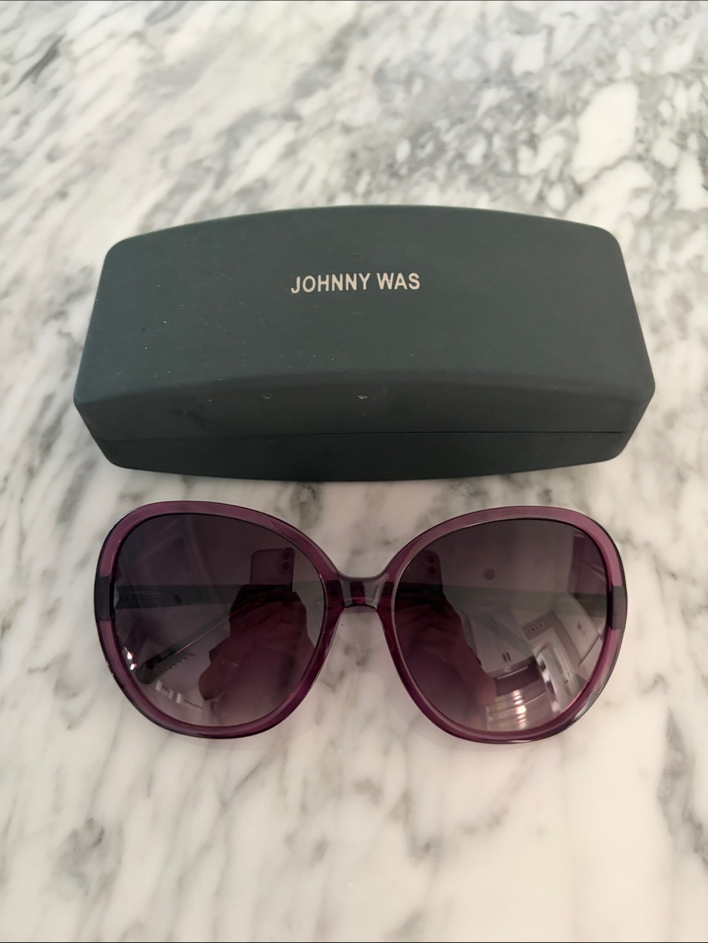 Johnny Was Purple Oversized Round Sunglasses